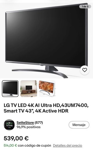 TV LG 43' 4K UHD