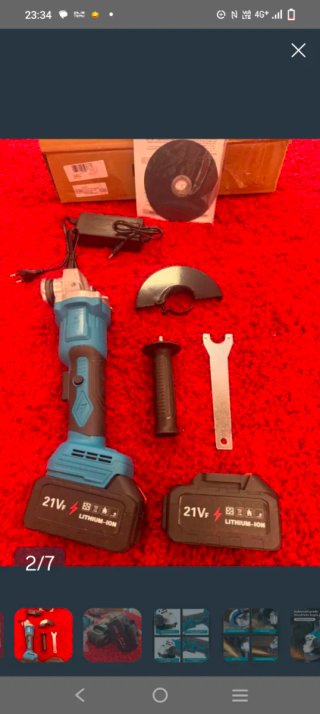 Amoladora Radial con 2 Baterías