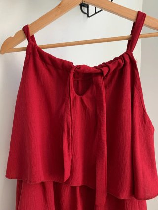 Vestido rojo con volantes