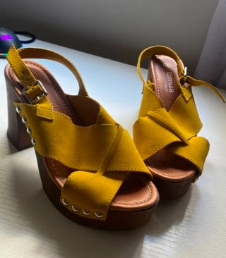 Sandalias Plataforma Tacón Madera Formula Joven