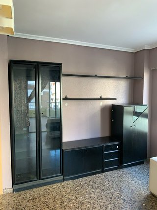 Mueble de salón TV y vitrina negro