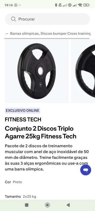 Discos Fitness Tech 25kg, precio por unidad
