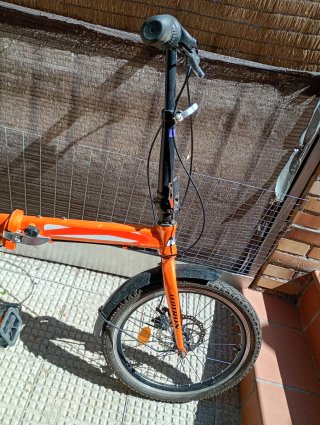 Bicicleta plegable Leotron naranja