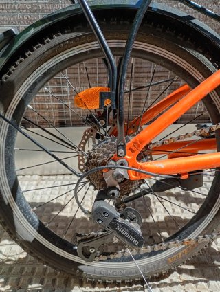 Bicicleta plegable Leotron naranja