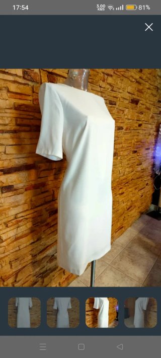 Elegante vestido blanco beige talla L