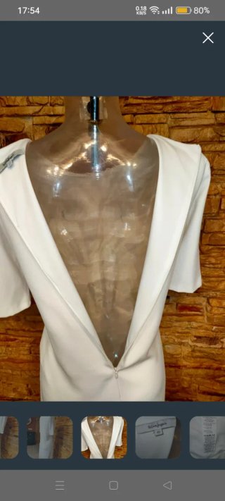 Elegante vestido blanco beige talla L