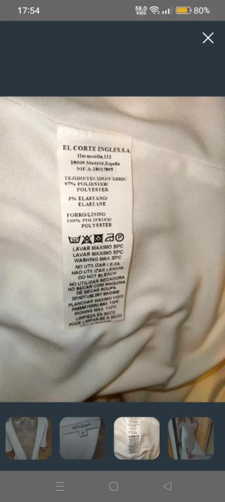 Elegante vestido blanco beige talla L
