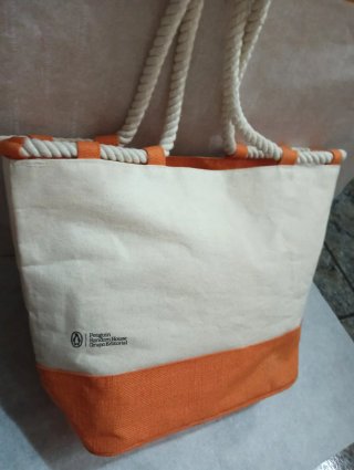 Bolso de playa Naranja y blanco