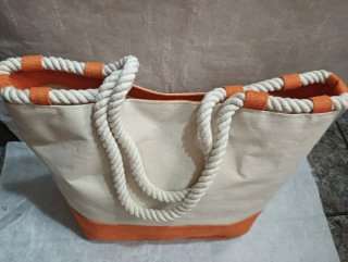 Bolso de playa Naranja y blanco