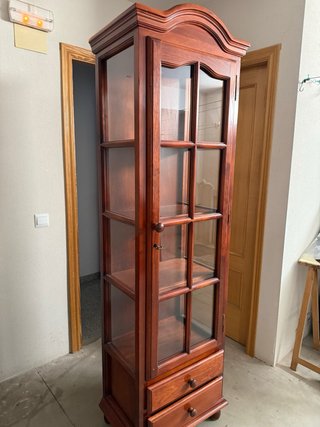 Mueble retro vitrina con 2 cajones