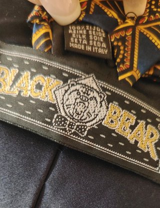 Corbata Vintage Black Bear Seda Made in Italy