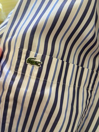 Camisa Rayas Azul y Blanca Lacoste