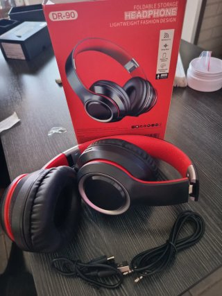 Auriculares DR-90 Plegables Bluetooth Rojos Negros