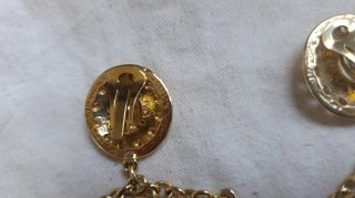 Pendientes clips vintage largos dorados