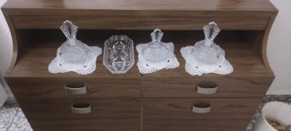 Juego de tocador de cristal tallado