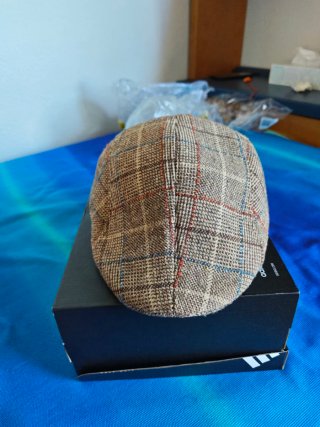 Gorra pico pato cuadros marrón multicolor