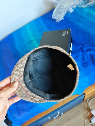 Gorra pico pato cuadros marrón multicolor