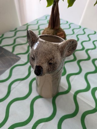 Jarrón Cerámica Koala Beige y Gris