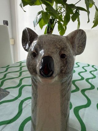 Jarrón Cerámica Koala Beige y Gris