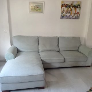 Sofá Chaise Longue Azul/Verde