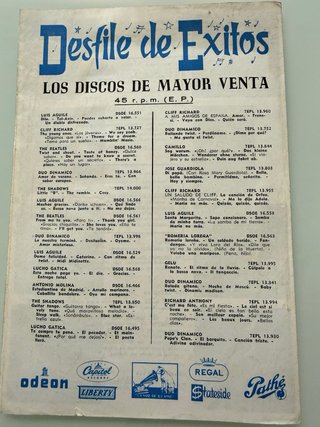 Catálogo Odeón nº1 1964 ¡Rarísimo!