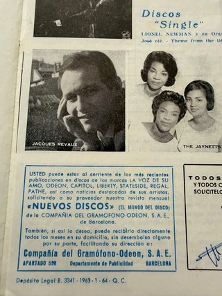 Catálogo Odeón nº1 1964 ¡Rarísimo!