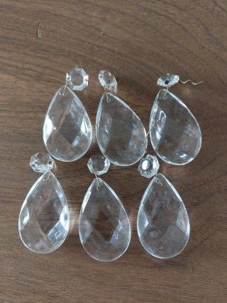 6 lágrimas de cristal facetado para lámpara araña