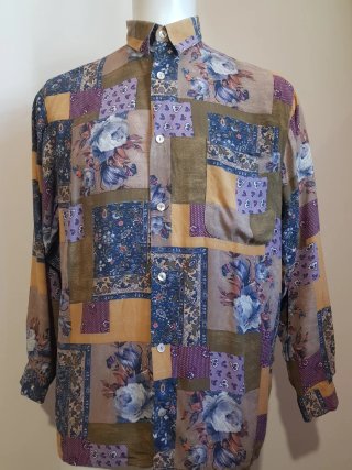 Camicia uomo vintage 90s patchwork floreale