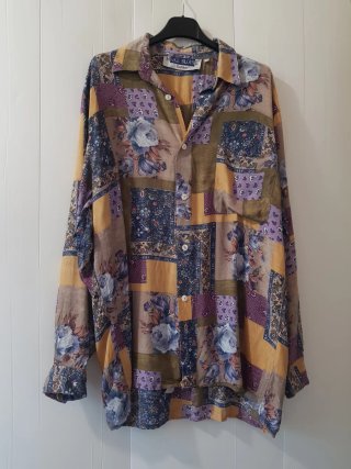 Camicia uomo vintage 90s patchwork floreale