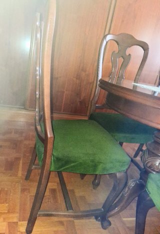 Conjunto mesa y 6 sillas comedor clásico