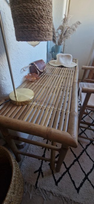 Mesa consola de bambú estilo Boho-chic.NUEVO!!
