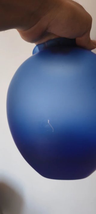 Lotto set 3 vasi vaso blu scheggiato come da foto
