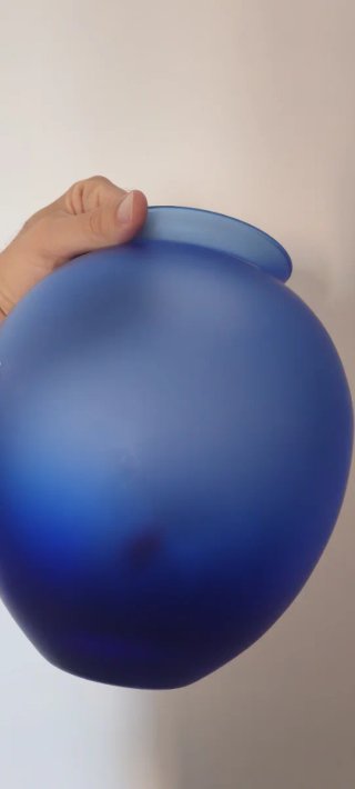 Lotto set 3 vasi vaso blu scheggiato come da foto
