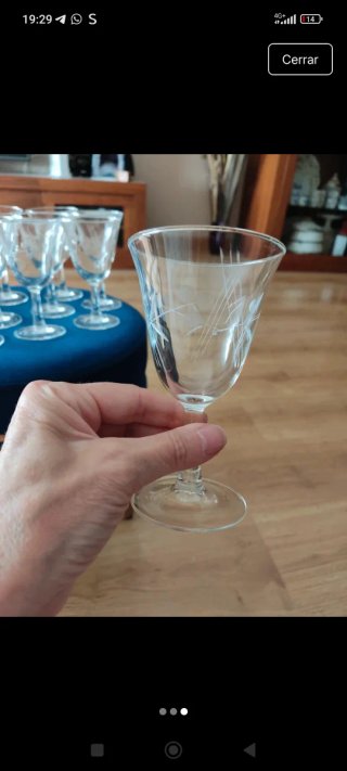 11 copas de vino cristal serigrafiado