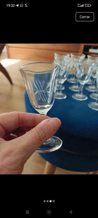 11 copas de jerez o chupito de cristal