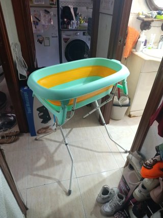 Bañera plegable bebé + adaptador + cojín baño