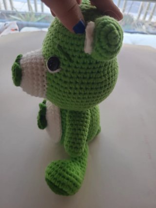 Oso de peluche tejido verde