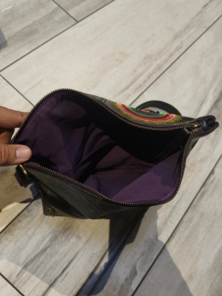 Bolso Desigual Piel Negro Bordado