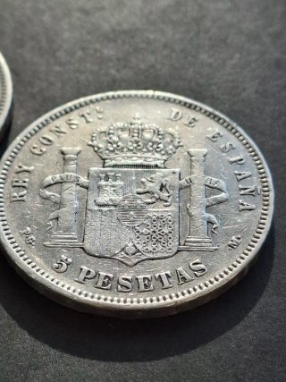 Lote 4 monedas plata Alfonso XII y XIII