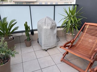 Barbacoa Weber Compact Carbón con funda original.