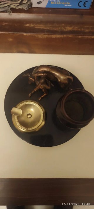 Cenicero Vintage madera Cobre y Bronce