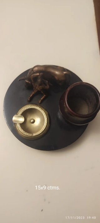 Cenicero Vintage madera Cobre y Bronce