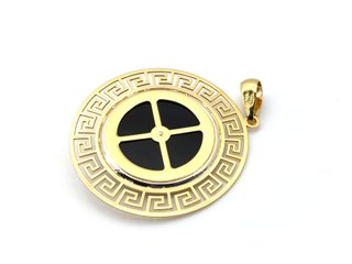 E1811562-9    Colgante Oro 18k Con Circonita,Onix