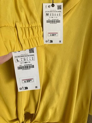 Conjunto Zara amarillo sin estrenar Talla M