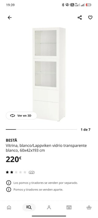Vitrina Ikea Besta cristal y madera