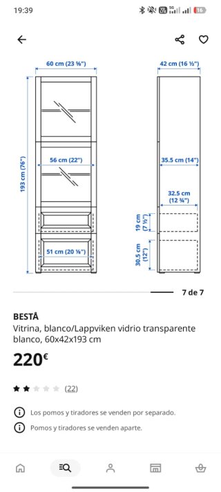 Vitrina Ikea Besta cristal y madera