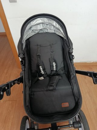 Capazo y silla de paseo bebé negra