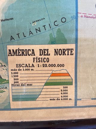 Antiguo Mapa Escolar América del Norte