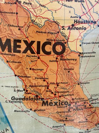 Antiguo Mapa Escolar América del Norte