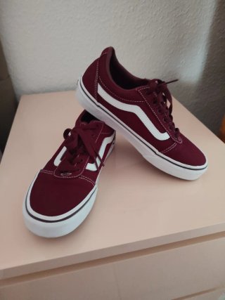 Zapatillas Vans niño rojas y blancas